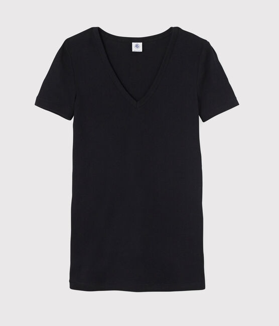 T-shirt col V iconique en coton Femme bleu SMOKING