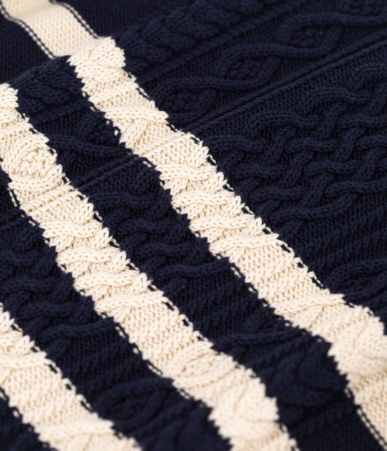 Pull irlandais &agrave; rayures en coton Femme bleu SMOKING/ AVALANCHE