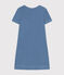 Chemise de nuit unie en coton ajouré enfant bleu BEACH