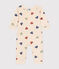 Pyjama cœurs sans pieds en coton bébé blanc AVALANCHE/ MULTICO