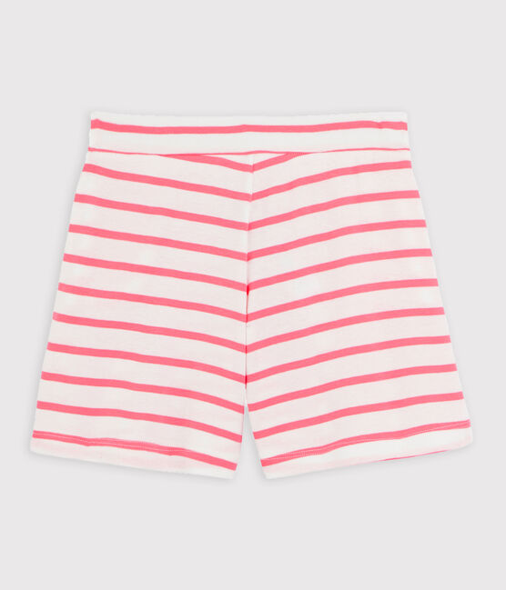Short en côte enfant fille blanc MARSHMALLOW/rose CUPCAKE