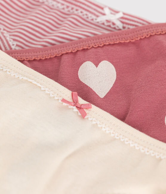 Lot de 3 culottes cœur en coton enfant variante 1