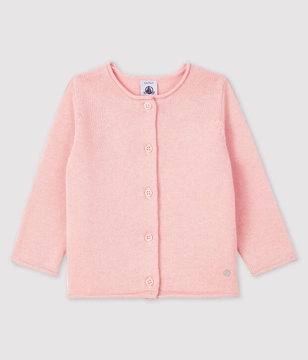 Cardigan manches longues b&eacute;b&eacute; fille rose
