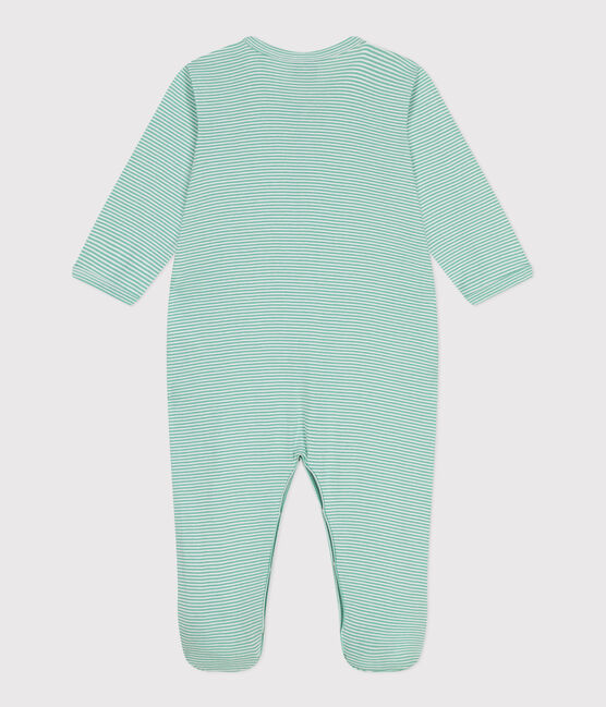 Pyjama bébé en coton à rayures vert ALOEVERA