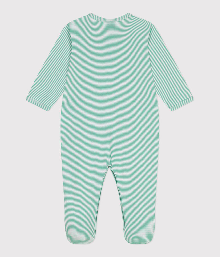 Pyjama b&eacute;b&eacute; en coton &agrave; rayures vert ALOEVERA