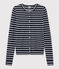 Cardigan iconique Femme bleu SMOKING/blanc MARSHMALLOW