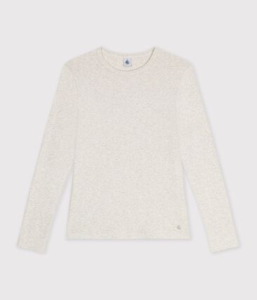 Tee-shirt femme finitions point cocotte en coton manches longues