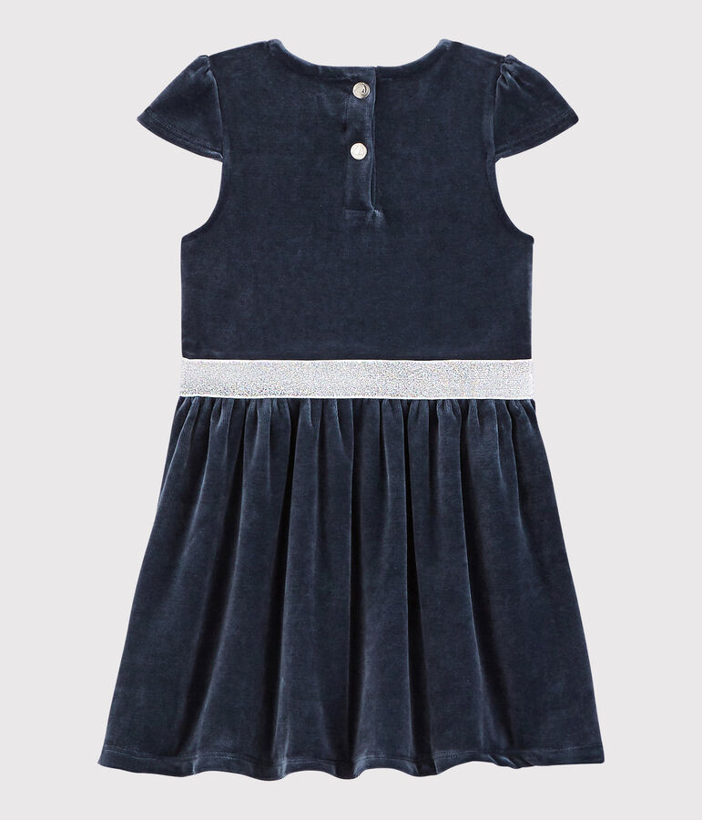 Robe manches courtes enfant fille bleu SMOKING