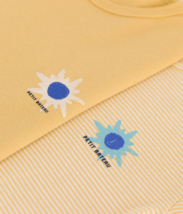 Lot de 2 tee-shirts enfant en coton manches courtes multicouleur