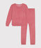 Pyjama en bouclette éponge grattée unie femme rose ROSEWOOD