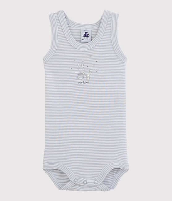 Body sans manches bébé fille gris MISTIGRI/blanc ECUME