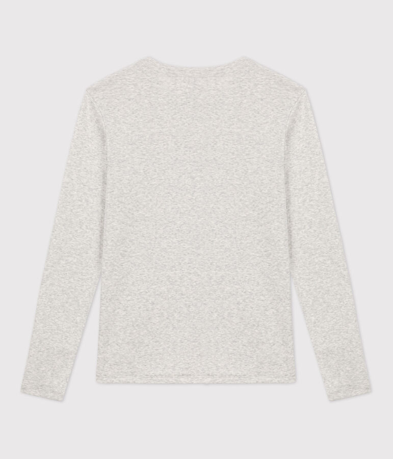 Tee-shirt L'ICONIQUE col rond en coton Femme gris BELUGA CHINE