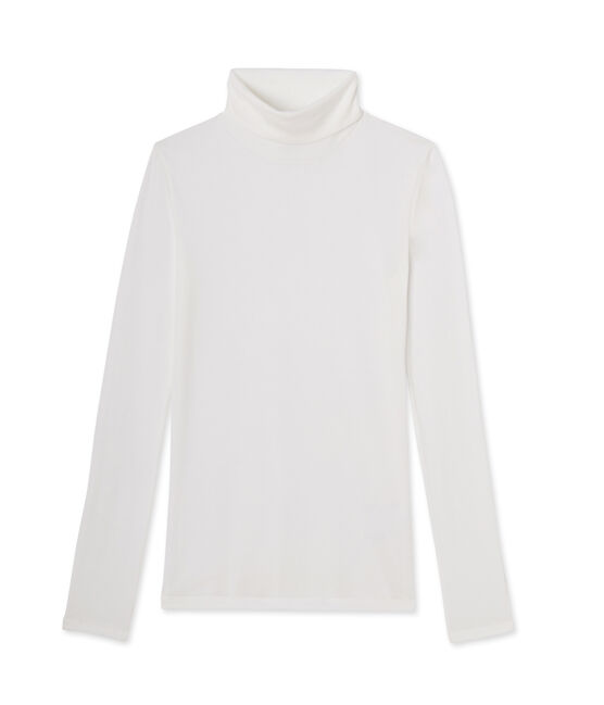 Sous pull femme en coton léger blanc Lait