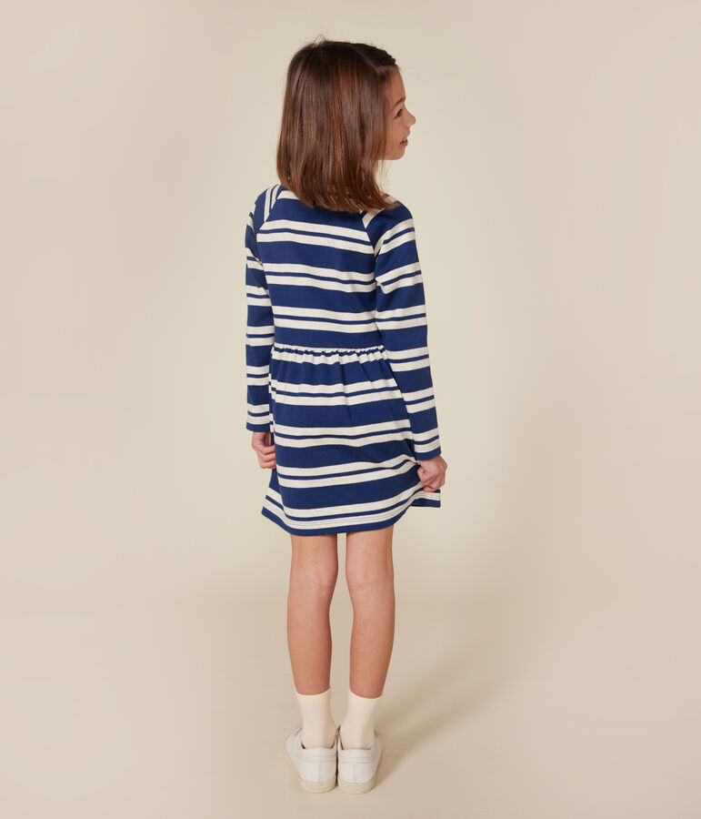 Robe manches longues en coton &eacute;pais enfant fille bleu MEDIEVAL/ MONTELIMAR