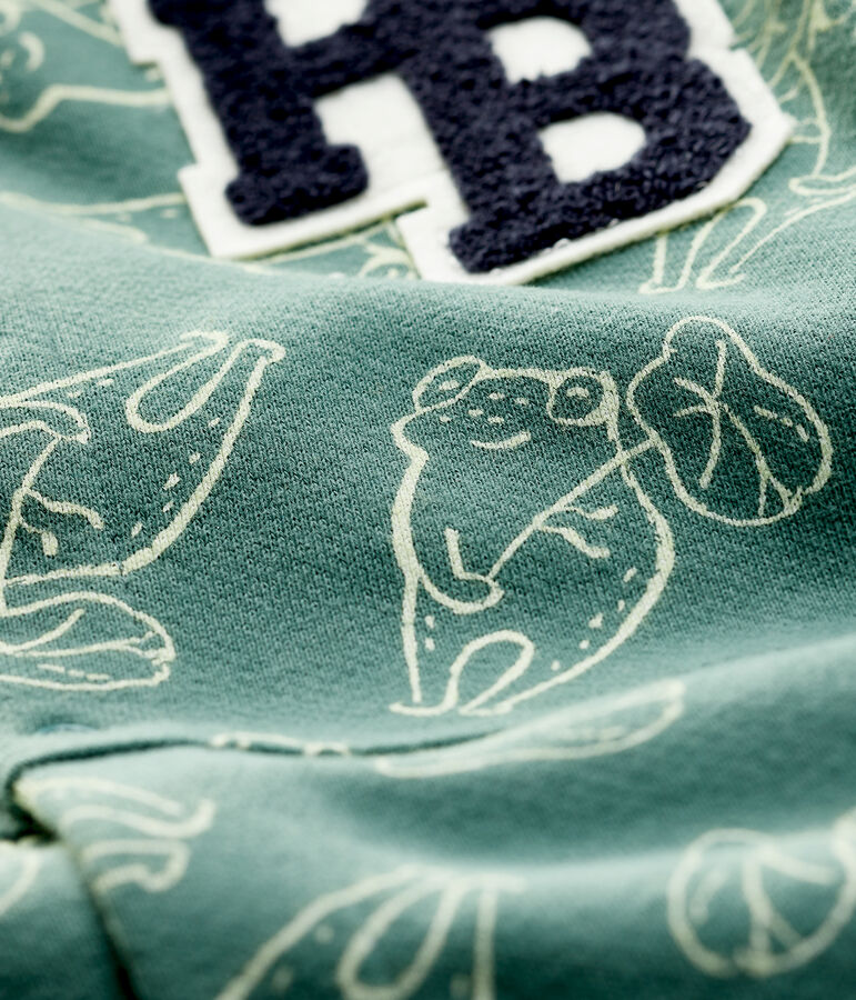 Combinaison longue en molleton bross&eacute; b&eacute;b&eacute; gar&ccedil;on vert VALLEE/ VALLEE CLAIR