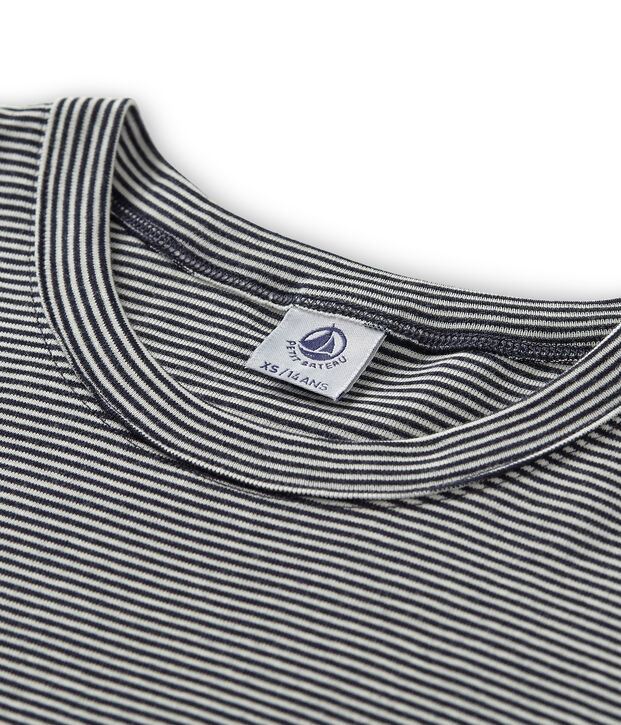 Tee shirt manches courtes iconique femme bleu/blanc