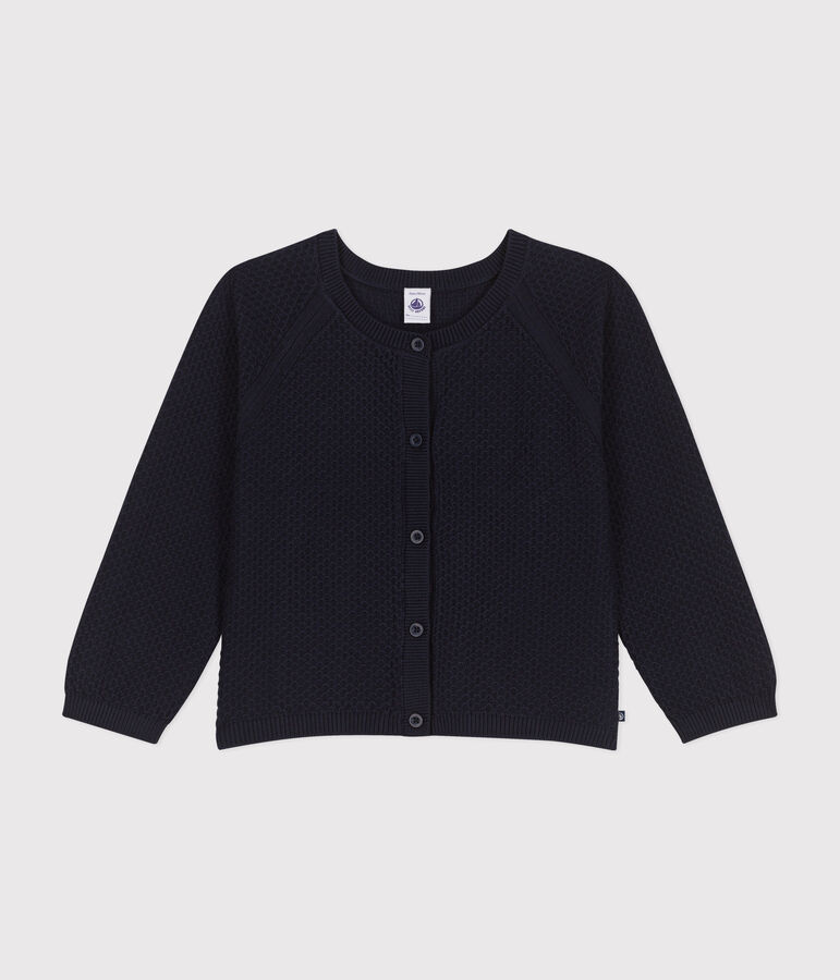 Cardigan en coton enfant fille bleu SMOKING