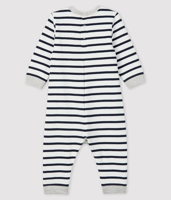 Combinaison longue bébé garçon blanc MARSHMALLOW/bleu SMOKING