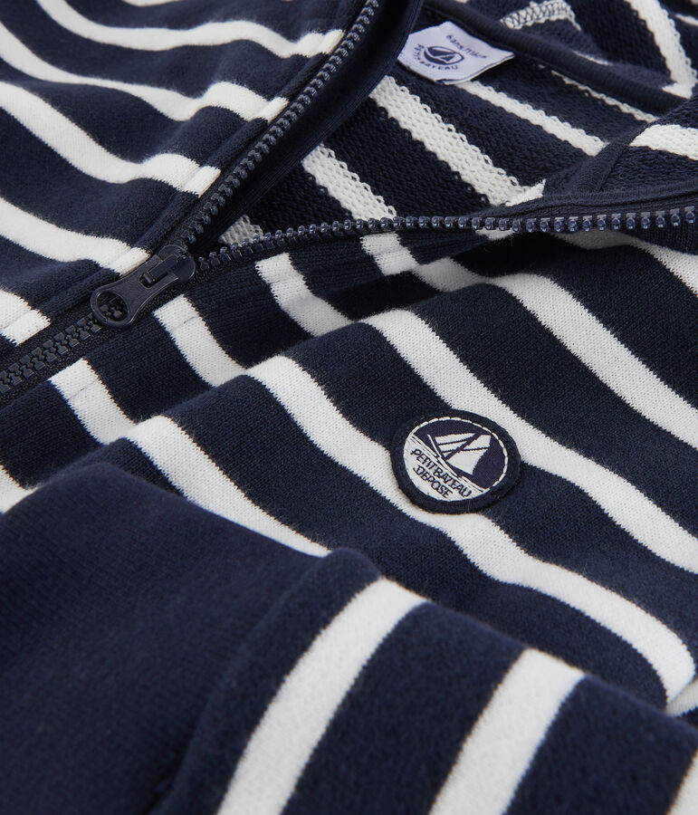 Sweatshirt &agrave; capuche enfant gar&ccedil;on blanc/bleu