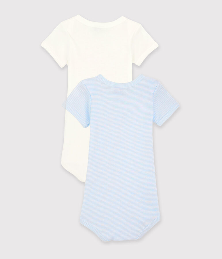 Lot de 2 bodies &agrave; rayures manches courtes en coton variante 1