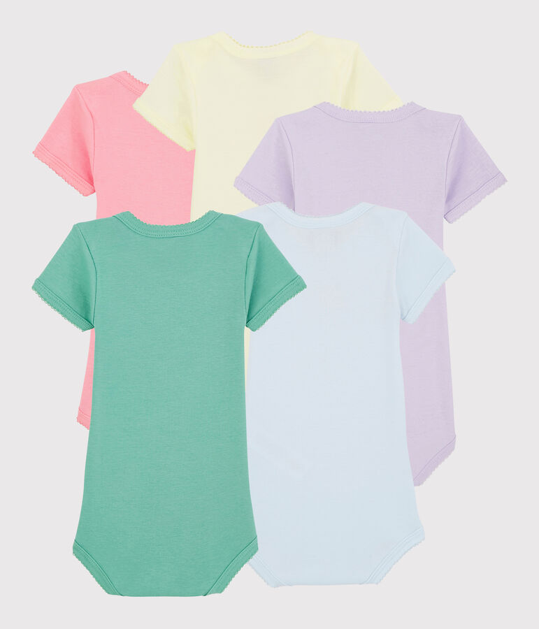 Lot de 5 bodies manches courtes fruit&eacute;s b&eacute;b&eacute; fille multicouleur