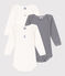 Lot de 3 bodies manches longues Paris bébé en coton variante 1