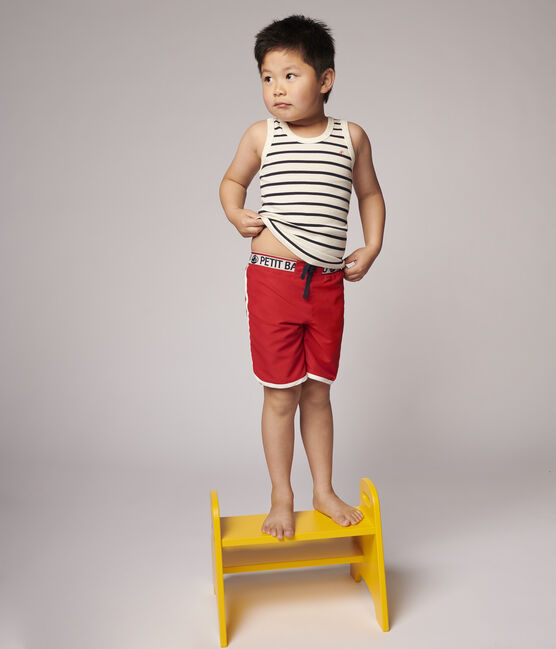 Short de bain recyclé enfant garçon rouge TERKUIT