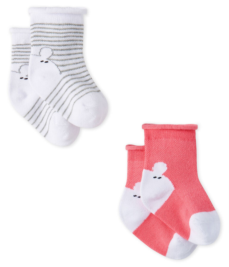 Lot de 2 paires de chaussettes b&eacute;b&eacute; mixte multicouleur