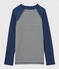T-shirt anti-uv recyclé enfant fille / garçon bleu MEDIEVAL/blanc MARSHMALLOW