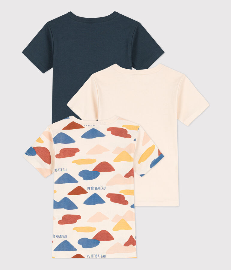 Lot de 3 tee-shirts manches courtes enfant fille / gar&ccedil;on en coton multicouleur