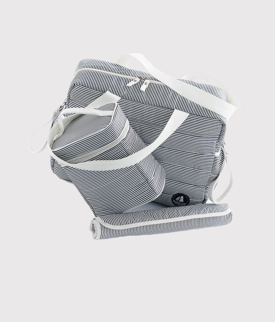 Lot composé de 1 sac à langer, 1 sac isothèrme et 1 tapis à langer en nylon. blanc LOT