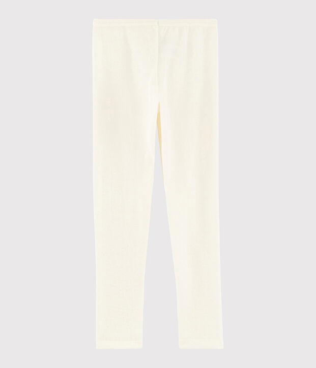 Legging uni petite fille/petit gar&ccedil;on en laine et coton beige
