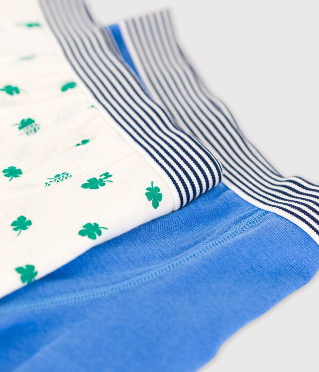 Lot de 2 boxers petit gar&ccedil;on palmes en coton et lin multicouleur