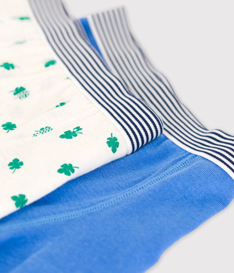 Lot de 2 boxers petit gar&ccedil;on palmes en coton et lin multicouleur