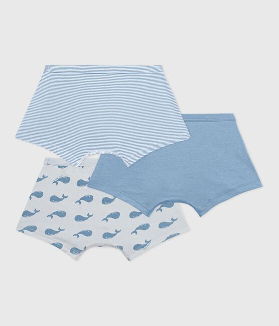 Lot de boxers enfant en coton à ceinture colletée imprimé baleine variante 1