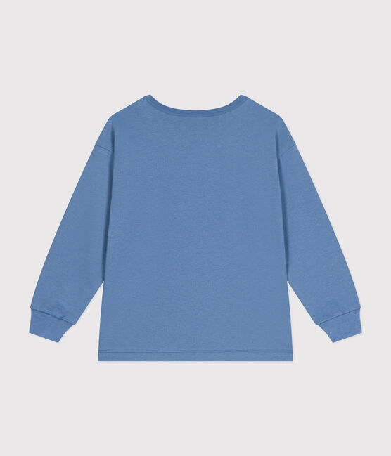 Tee-shirt manches longues en jersey fin enfant garçon bleu BEACH