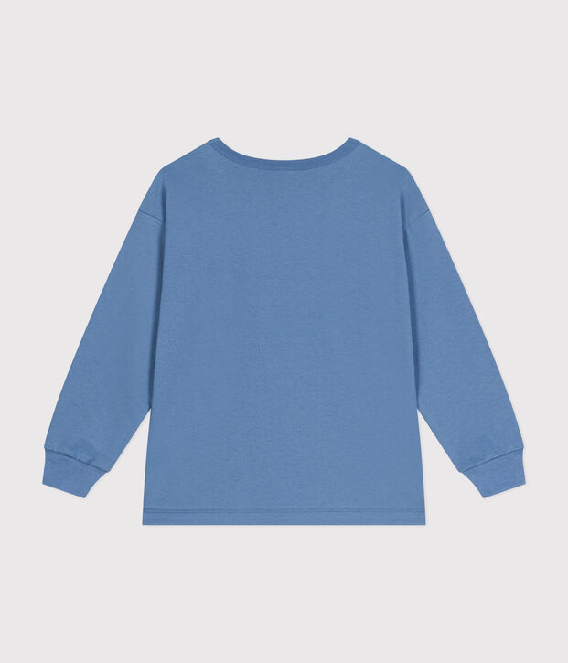 Tee-shirt manches longues en jersey fin enfant gar&ccedil;on bleu