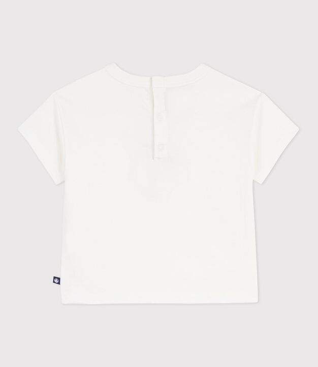 Tee-shirt b&eacute;b&eacute; en coton &agrave; manches courtes, motif mouette blanc