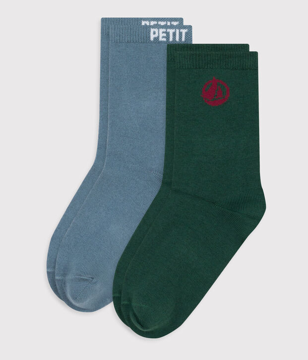 2 paires de chaussettes enfant en coton logo multicouleur