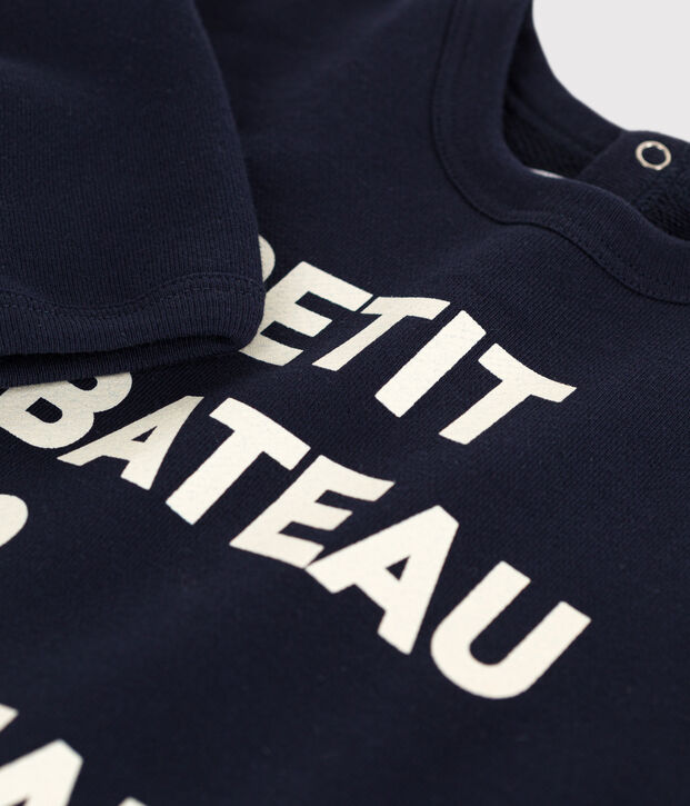 Sweatshirt b&eacute;b&eacute; en molleton bleu marine