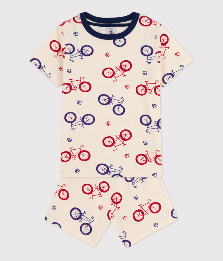 Pyjacourt v&eacute;lo petit gar&ccedil;on en coton blanc AVALANCHE/ MULTICO