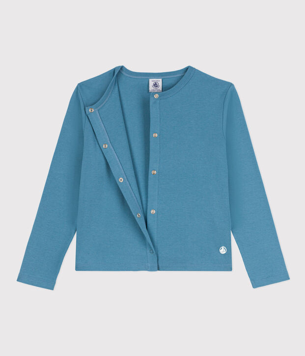 Cardigan en coton enfant fille bleu