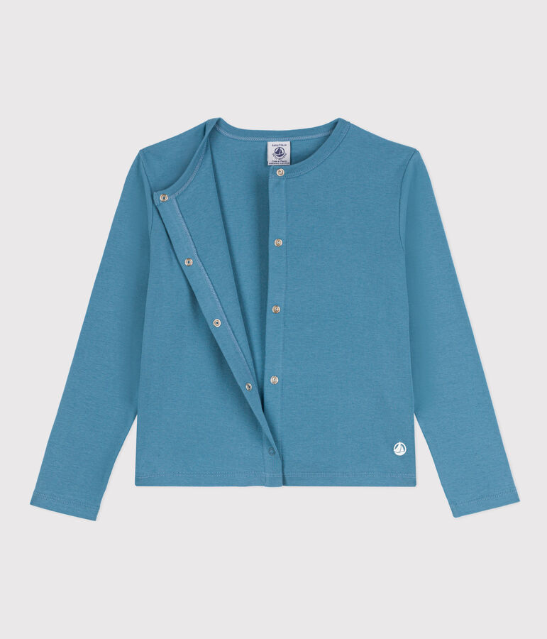 Cardigan en coton enfant fille bleu LAVIS