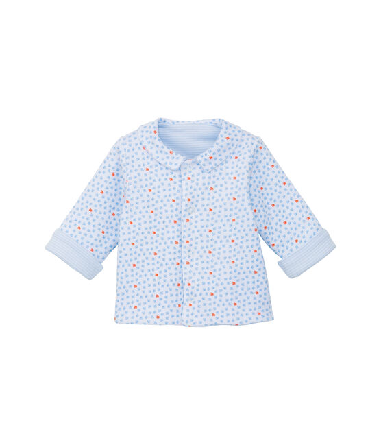 Veste bébé mixte ouatinée réversible à milleraies bleu FRAICHEUR/blanc ECUME