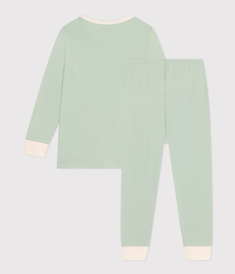 Pyjama uni en coton enfant vert HERBIER