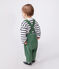 Salopette bébé en coton jambes longues, unie vert PALMERAIE