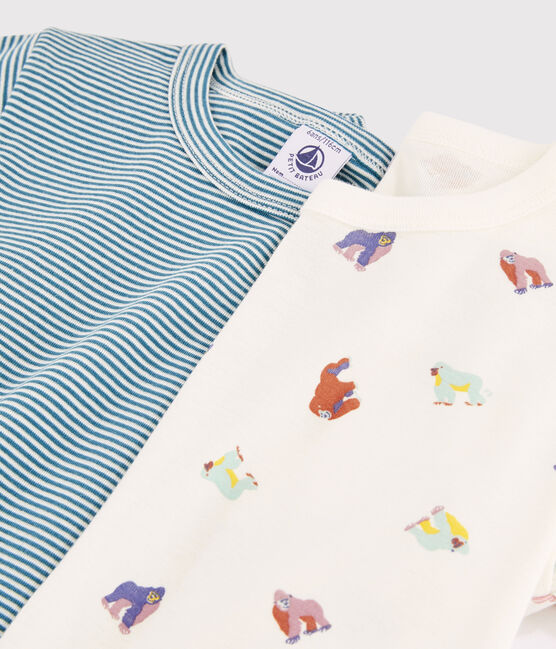 Lot de 2 tee-shirts motifs manches courtes imprimé singe petit garçon variante 1