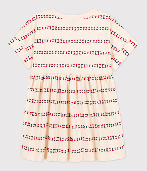 Robe manches courtes à imprimé en coton enfant fille blanc AVALANCHE/ MULTICO