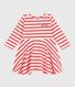 Robe marinière bébé en coton épais manches longues