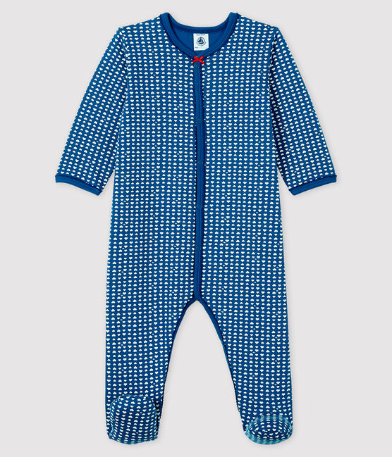 Dors-bien bleu bébé fille en tubique bleu MAJOR/blanc ECUME